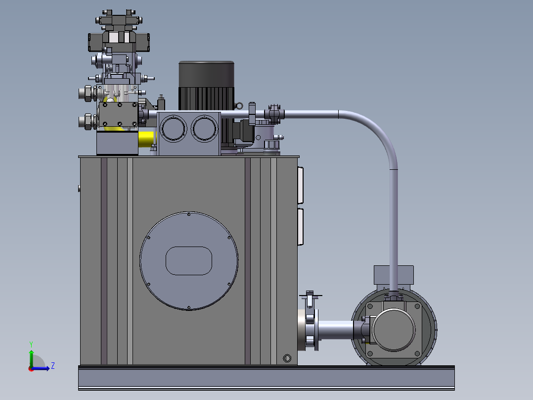 单缸油压机液压站左视图