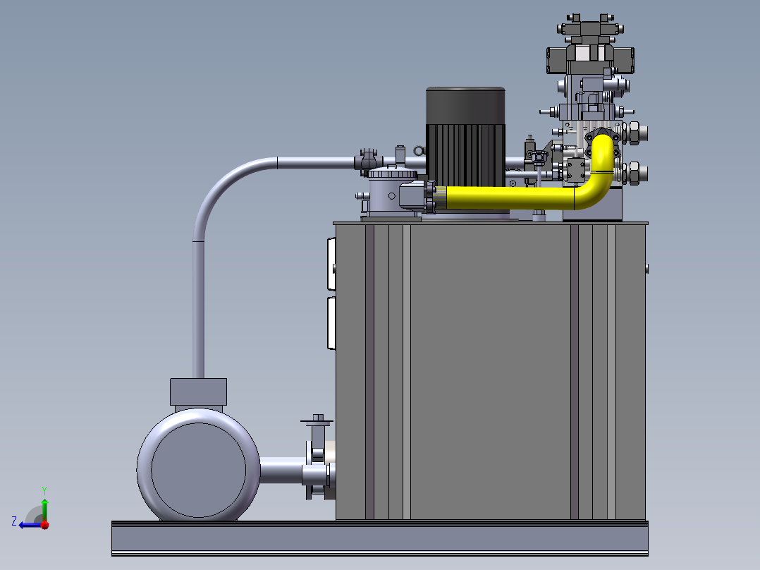 单缸油压机液压站右视图