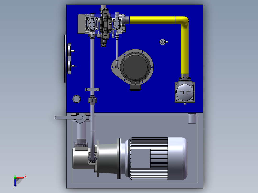 单缸油压机液压站俯视图