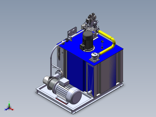 单缸油压机液压站正等轴测缩略图