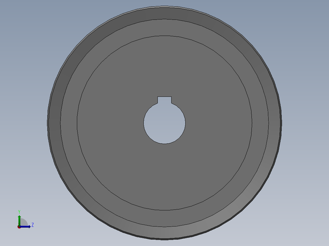 同步带轮L型20齿左视图