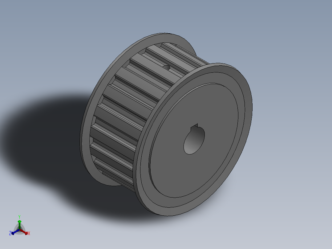 同步带轮L型20齿正等轴测图