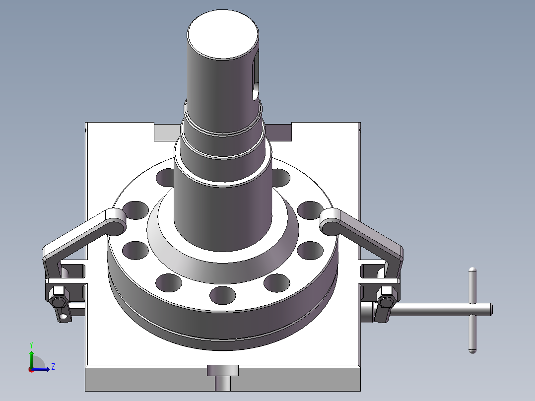 输出轴加工工艺及钻2-φ8孔夹具设计【含三维proe和SolidWorks】左视图