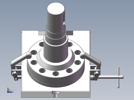输出轴加工工艺及钻2-φ8孔夹具设计【含三维proe和SolidWorks】左视缩略图