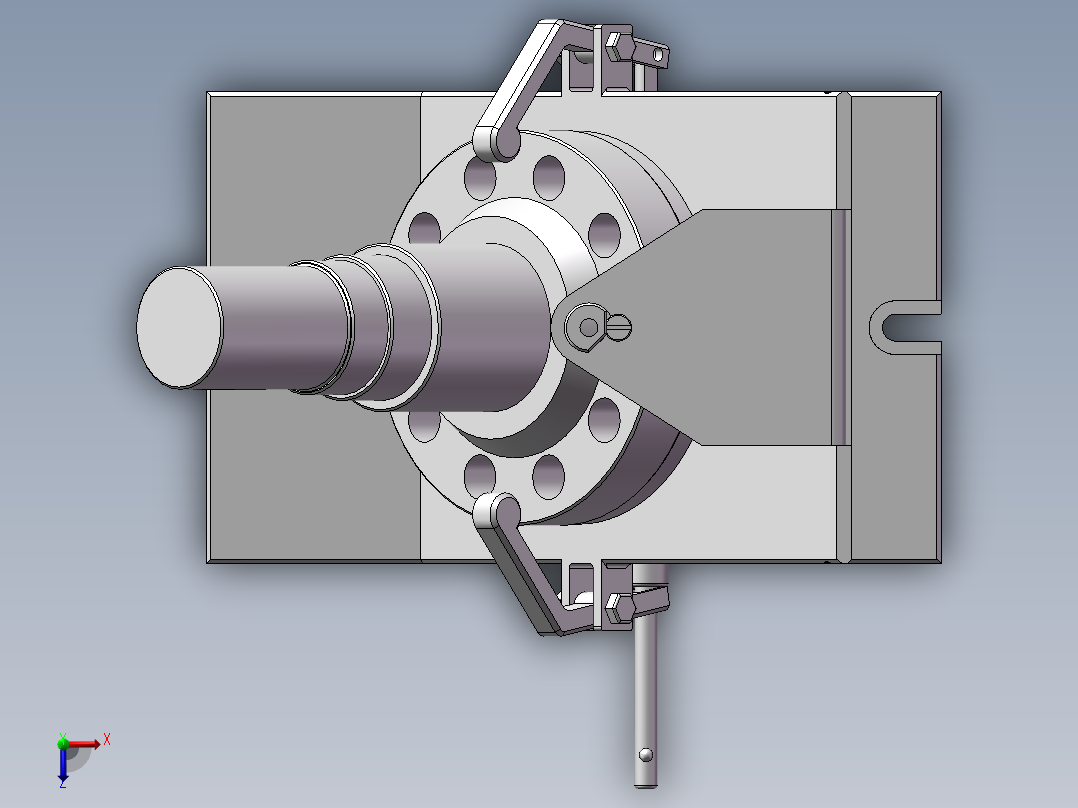 输出轴加工工艺及钻2-φ8孔夹具设计【含三维proe和SolidWorks】俯视图