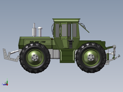 奔驰拖拉机模型右视缩略图