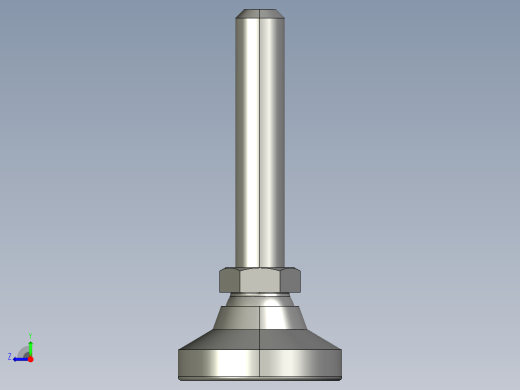 水平調整腳座(SUS製)(絕緣型)LM-BP-3D多系列多零件图纸模型右视缩略图