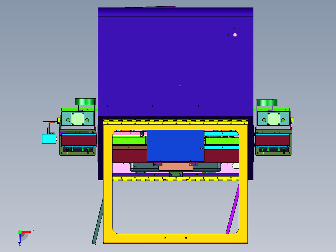 在线式表面线路板自动点胶涂覆机俯视图
