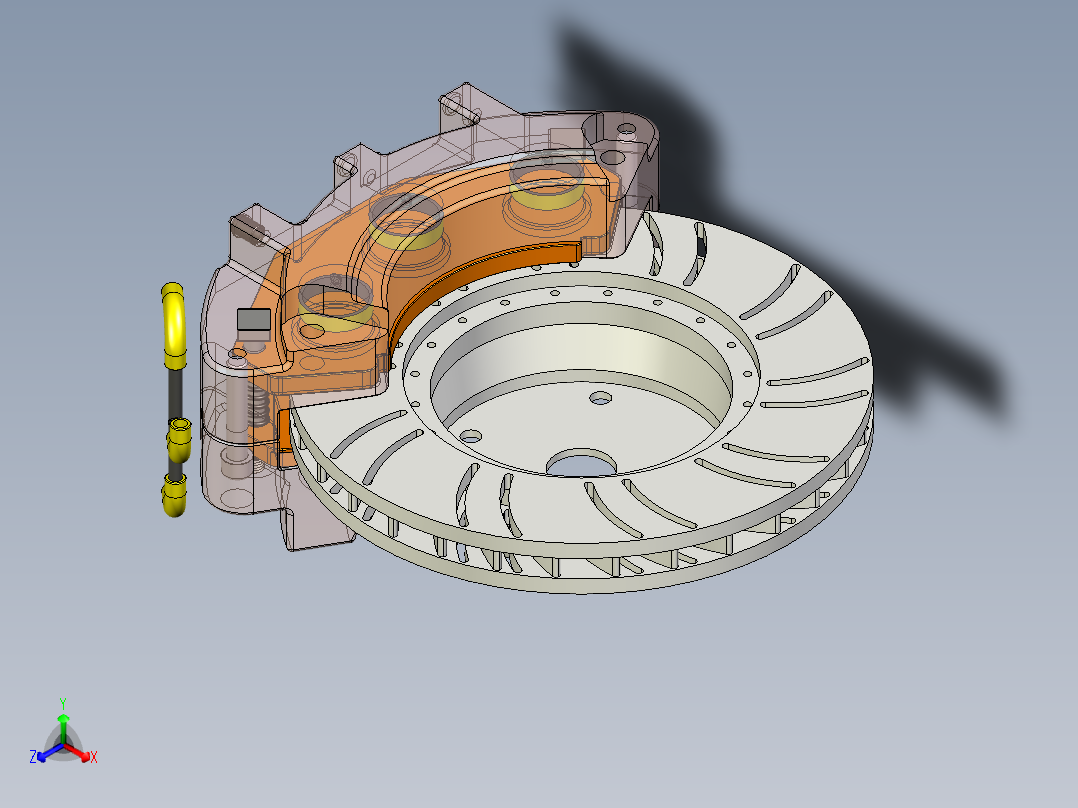 制动器 (34)正等轴测图