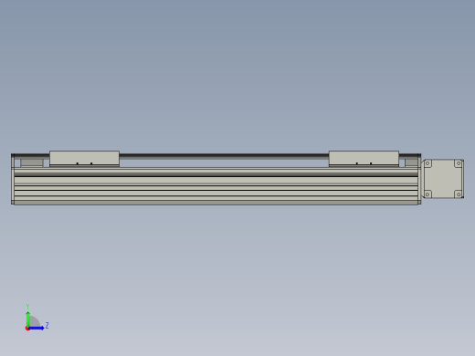 直线模组WG-LHB12-S400-R(B)设计图纸左视缩略图