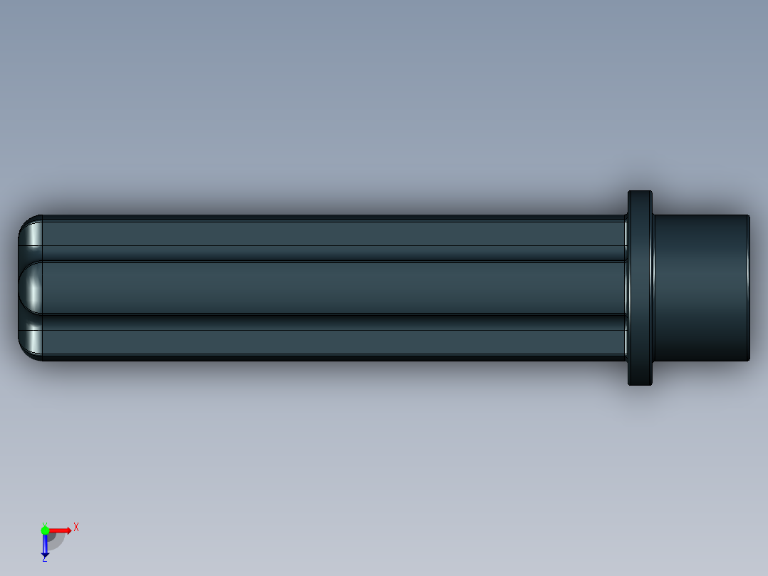 乐高机械组车桥-6587 Black Technic Axle 3 with Stud.STEP俯视图