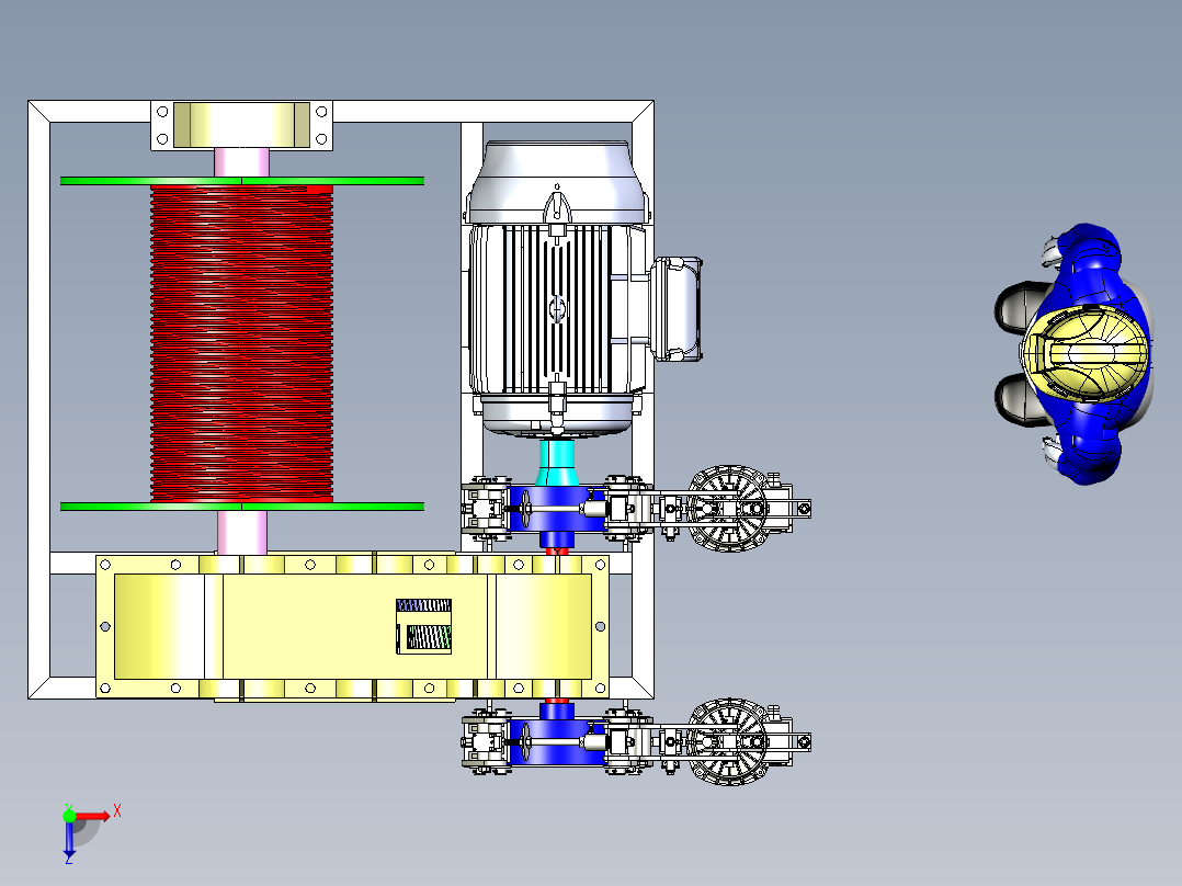 4吨电动绞车igs俯视图