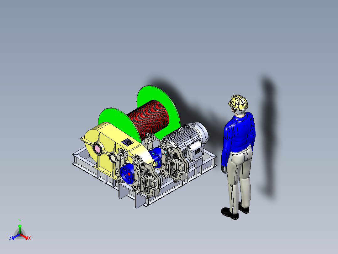 4吨电动绞车igs正等轴测图