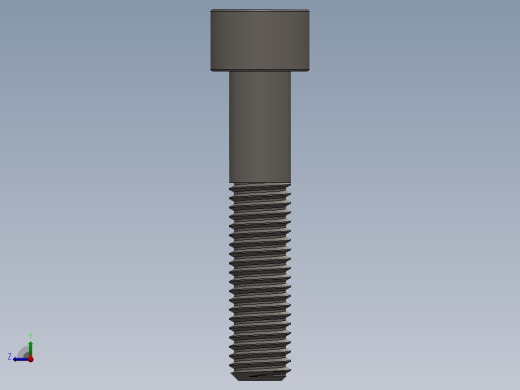 Screw_DIN_912_M10x50_A2.SLDPRT公制内六角螺钉右视缩略图