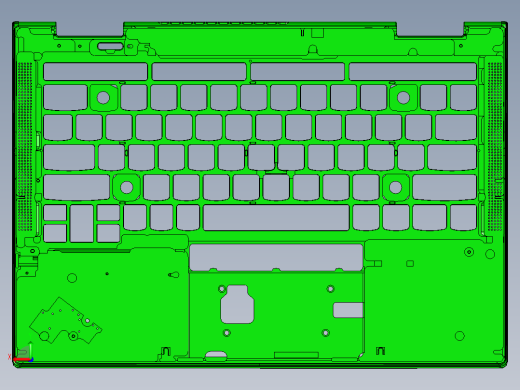 THINKPAD电脑键盘外壳钻网孔程序模型后视缩略图