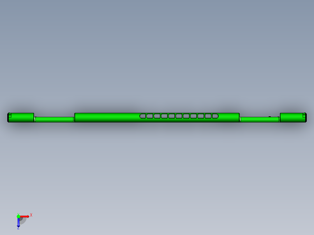 THINKPAD电脑键盘外壳钻网孔程序模型俯视图