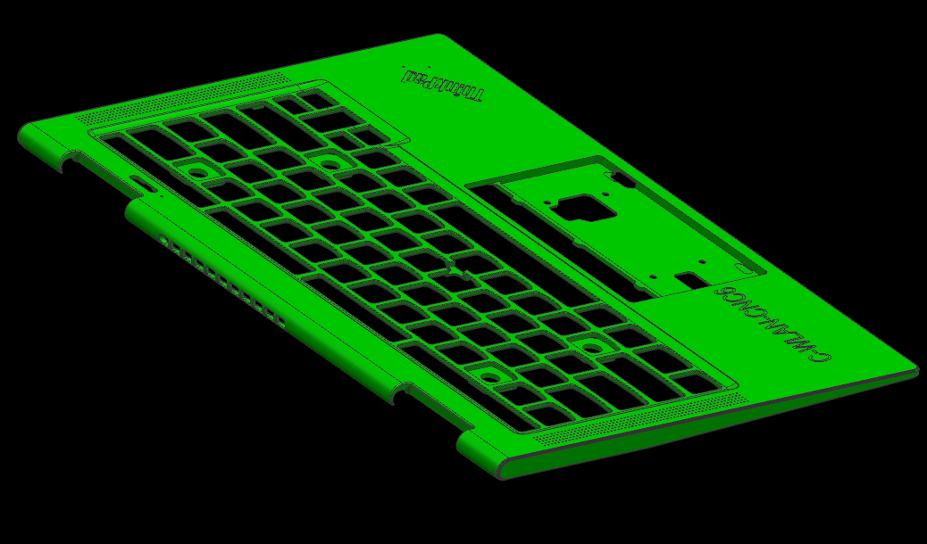 THINKPAD电脑键盘外壳钻网孔程序模型