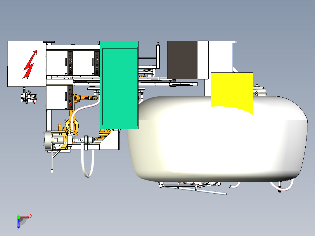 宝洁卫生巾生产输送生产线俯视图