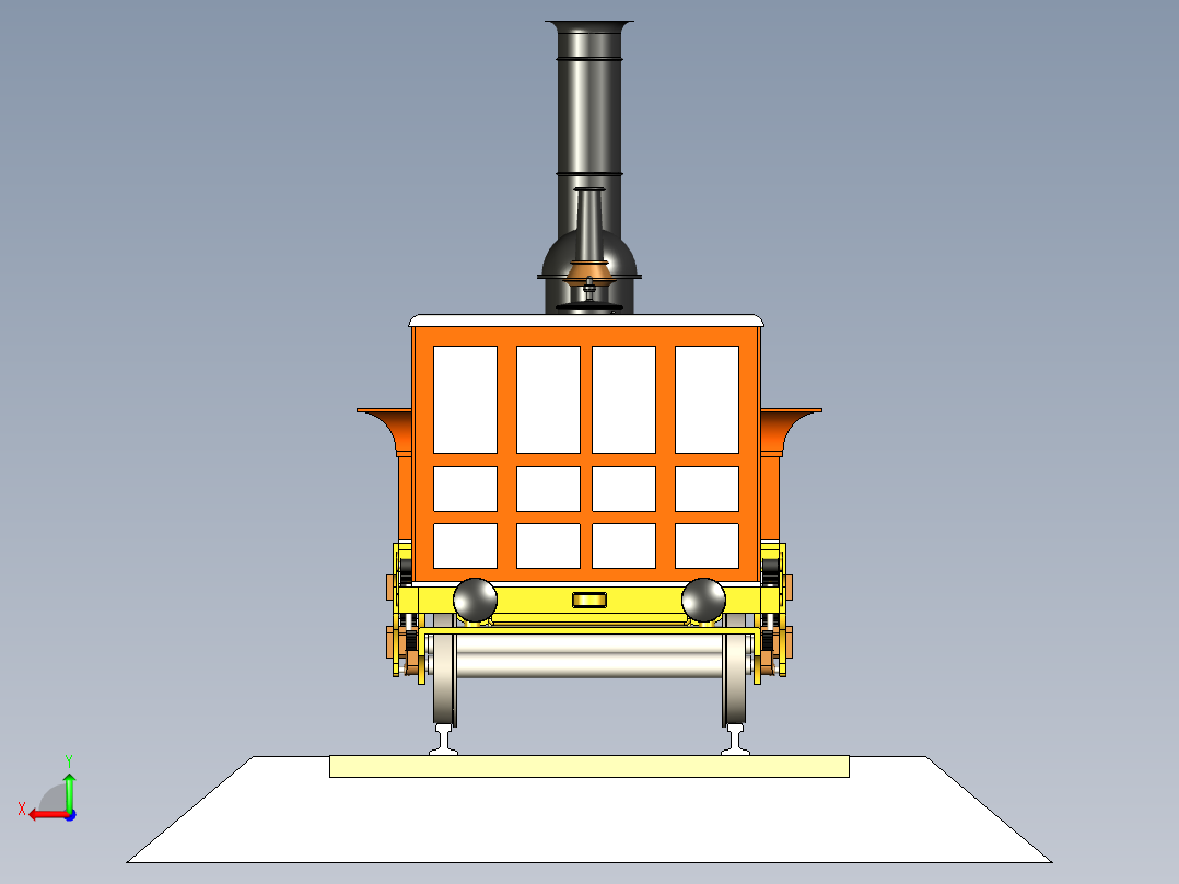 B2004700-蒸汽机车后视图