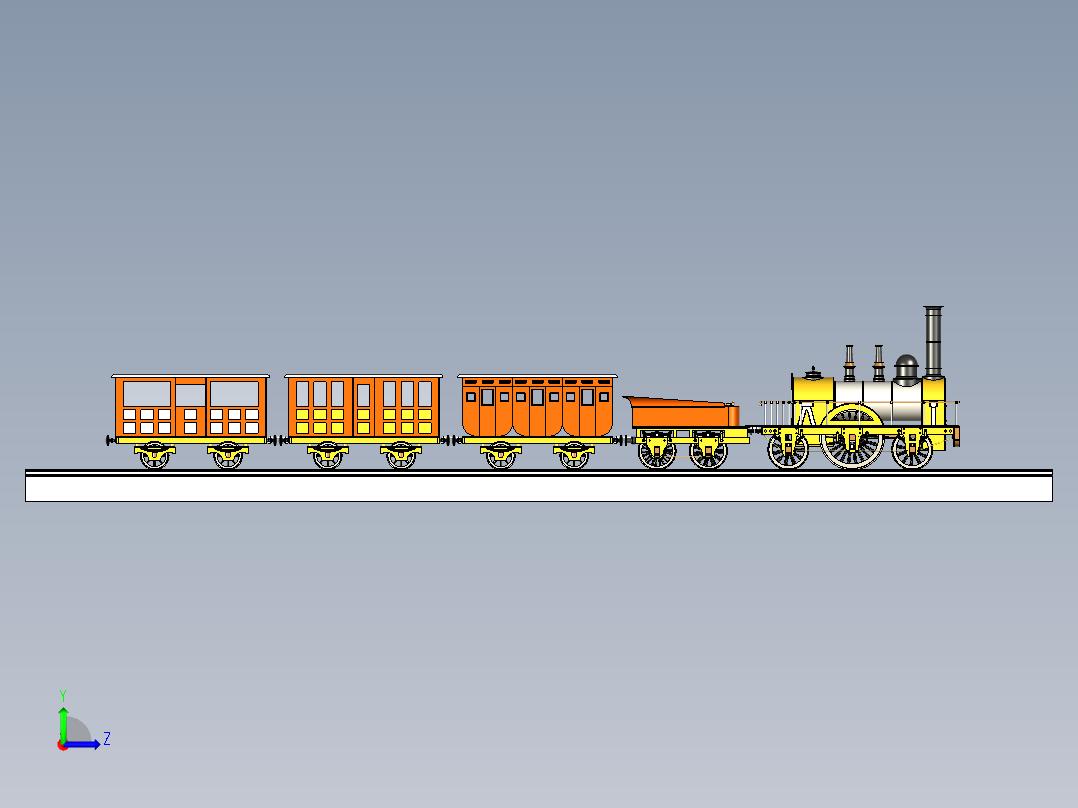 B2004700-蒸汽机车左视图