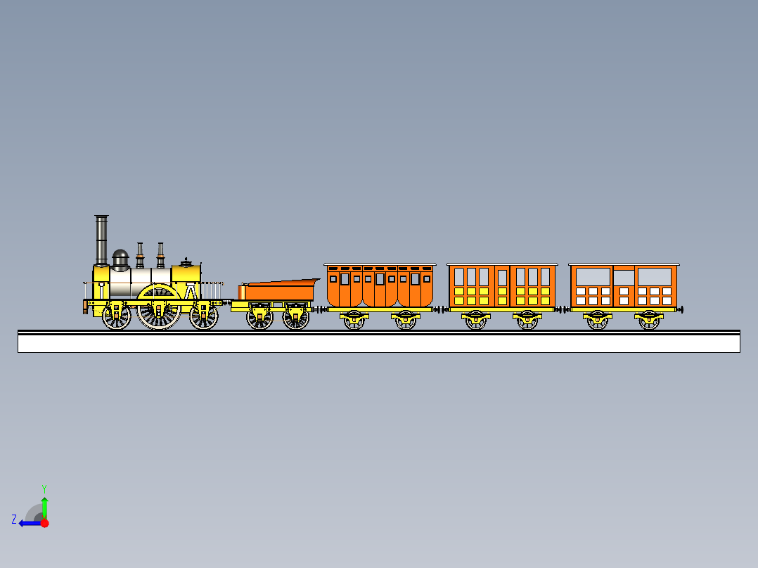 B2004700-蒸汽机车右视图