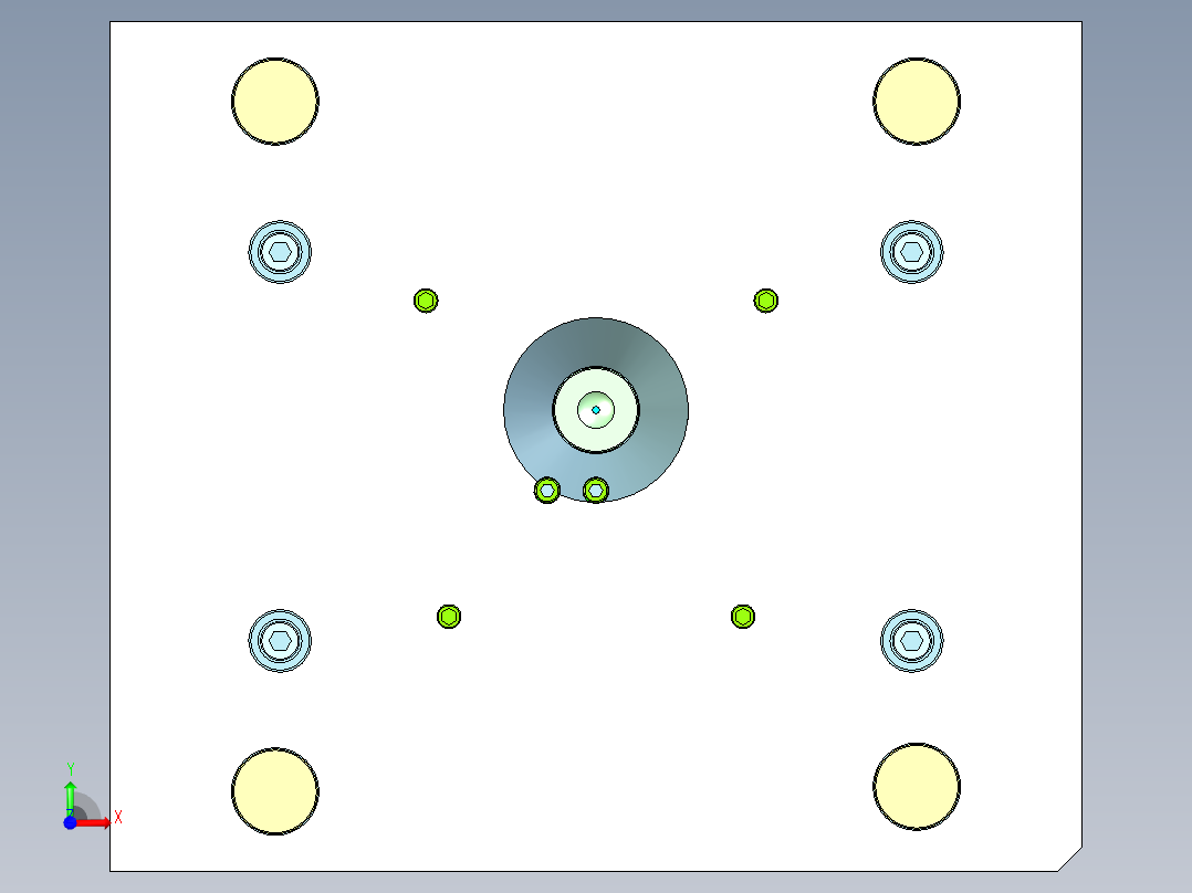 拖把桶面盖（前模内缩滑块）前视图