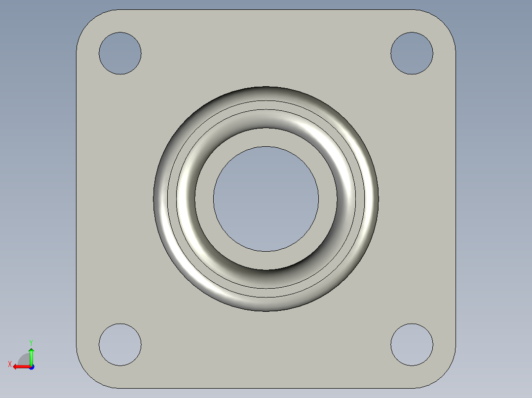 方形座轴承(UCF206)后视图