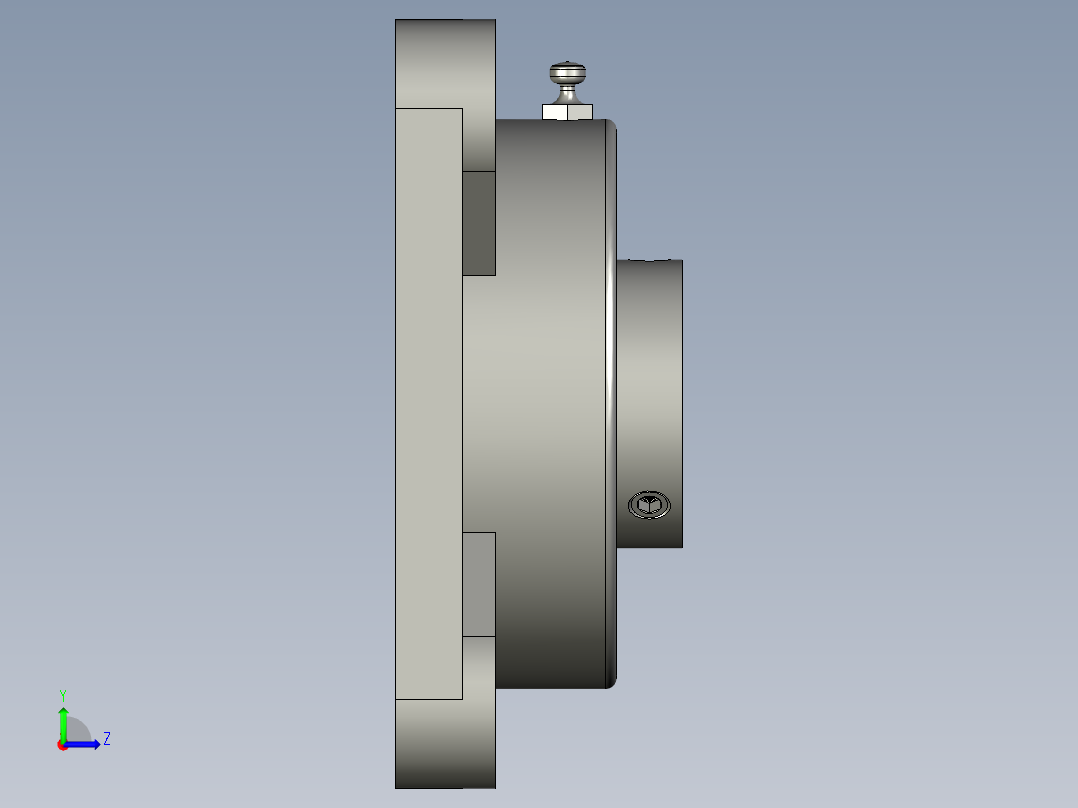 方形座轴承(UCF206)左视图
