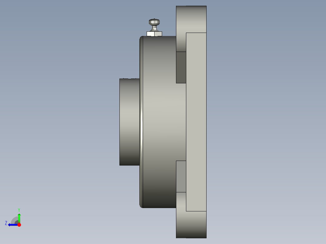 方形座轴承(UCF206)右视图
