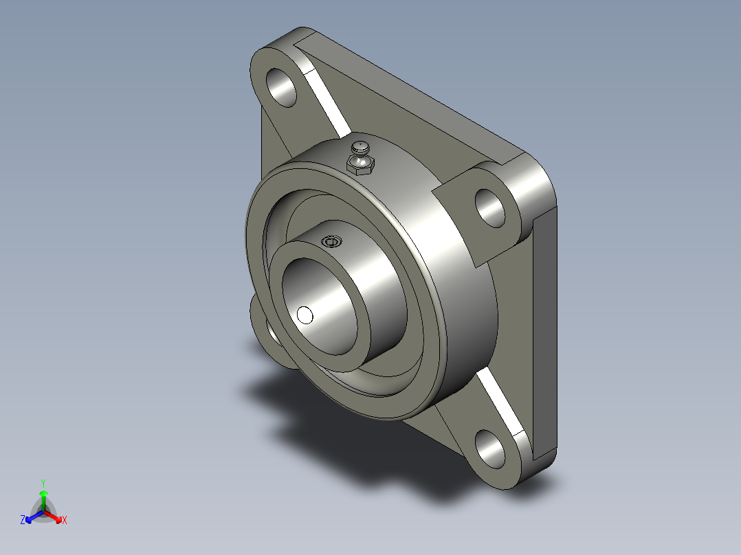 方形座轴承(UCF206)正等轴测图