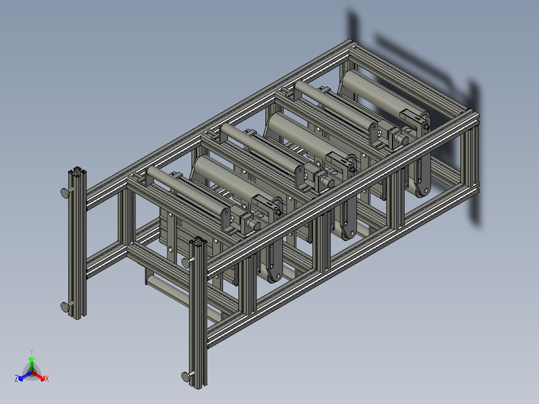 广东办三层纠偏器正等轴测图