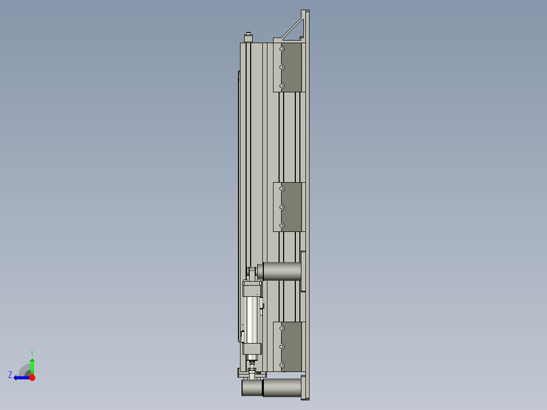 小拖车定位机构总成右视图