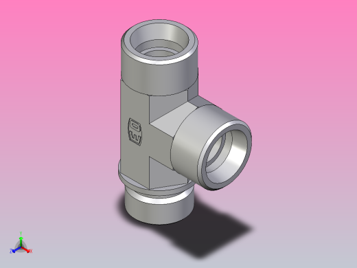 L外螺纹螺柱弯头LE20SMCFX正等轴测缩略图