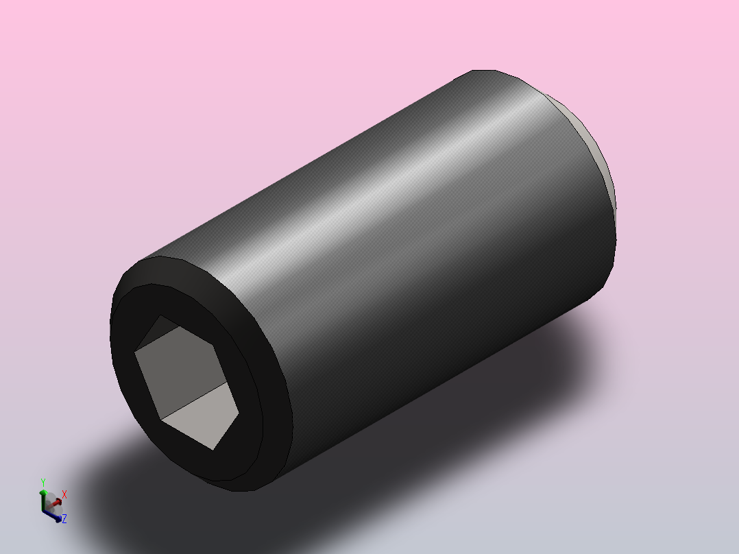 内六角平端紧定螺钉M10×20正等轴测图
