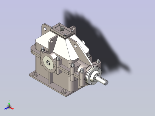 单级锥齿齿轮减速器3D模型