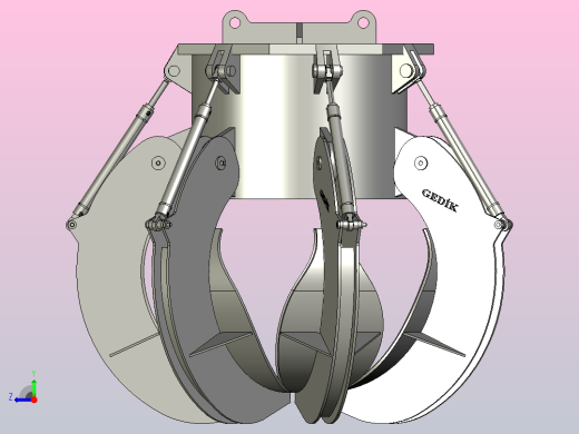 Scrap crane报废起重机夹爪3D数模图纸 STEP格式右视缩略图