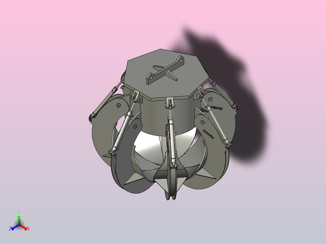 Scrap crane报废起重机夹爪3D数模图纸 STEP格式正等轴测图