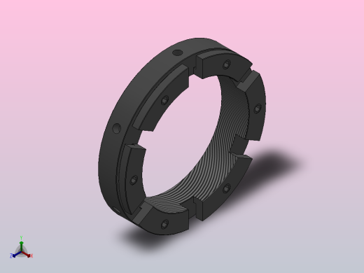NKA开槽锁紧螺母[NKA M150×2.0]正等轴测缩略图