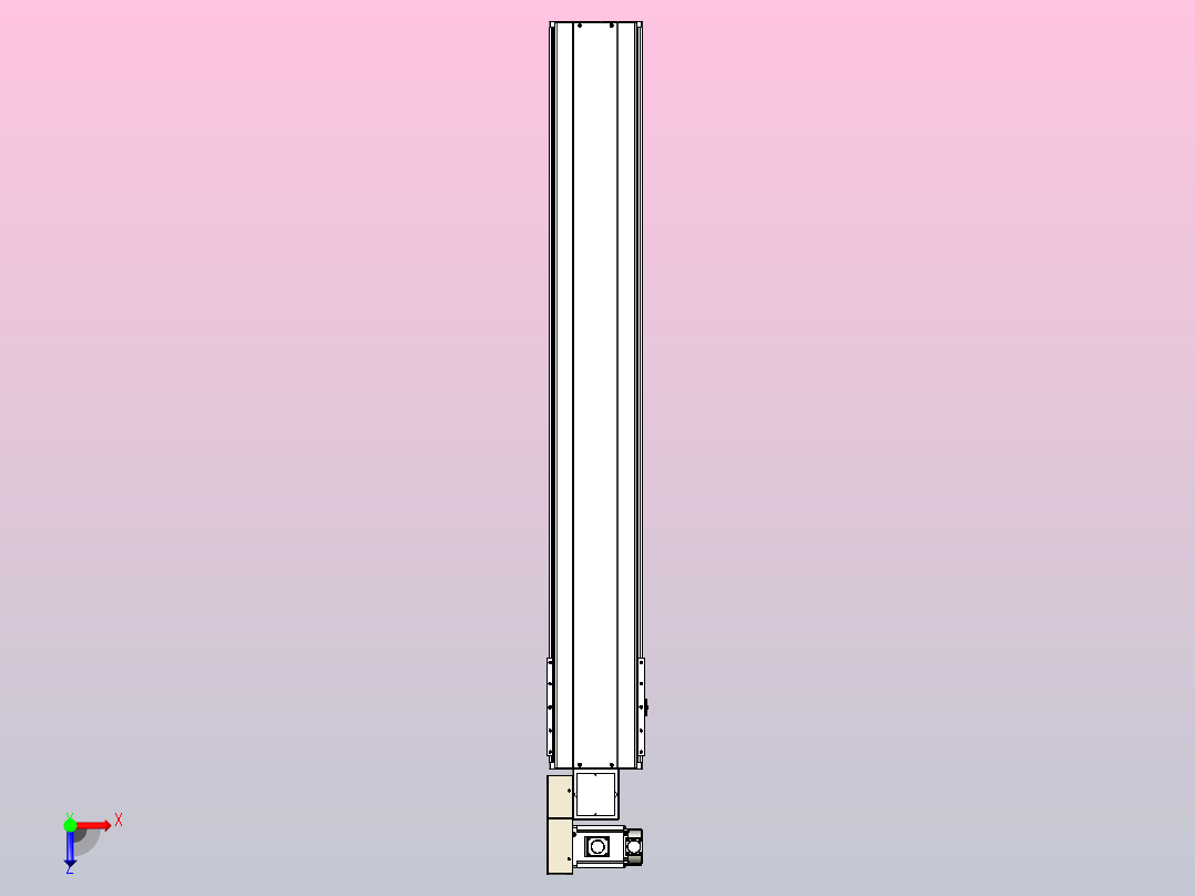 皮带直线轴半封闭可选导轨TPA-HNB-220D-176-L1350-ML-C-P1K-N3俯视图