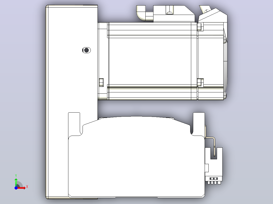 皮带直线轴半封闭可选导轨TPA-HNB-105D-90-L250-RU-Y-P20-N3前视图
