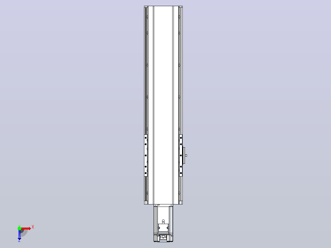 日规模组半封闭丝杆TPA-HNR-120D-1610C-L350-M-C-P40-N3俯视图
