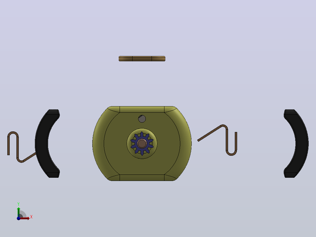 直流电机练习模型3D图纸+Solidworks设计前视图