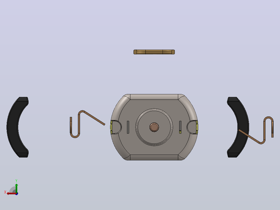 直流电机练习模型3D图纸+Solidworks设计后视图