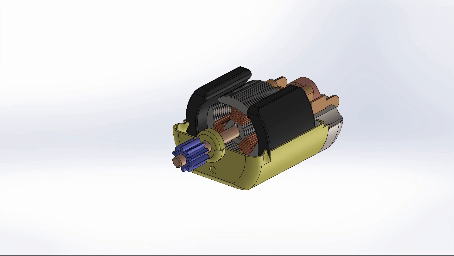 直流电机练习模型3D图纸+Solidworks设计