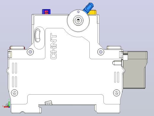 NXBLE-32 1P&amp;N剩余电流动作断路器三维模型202405后视缩略图