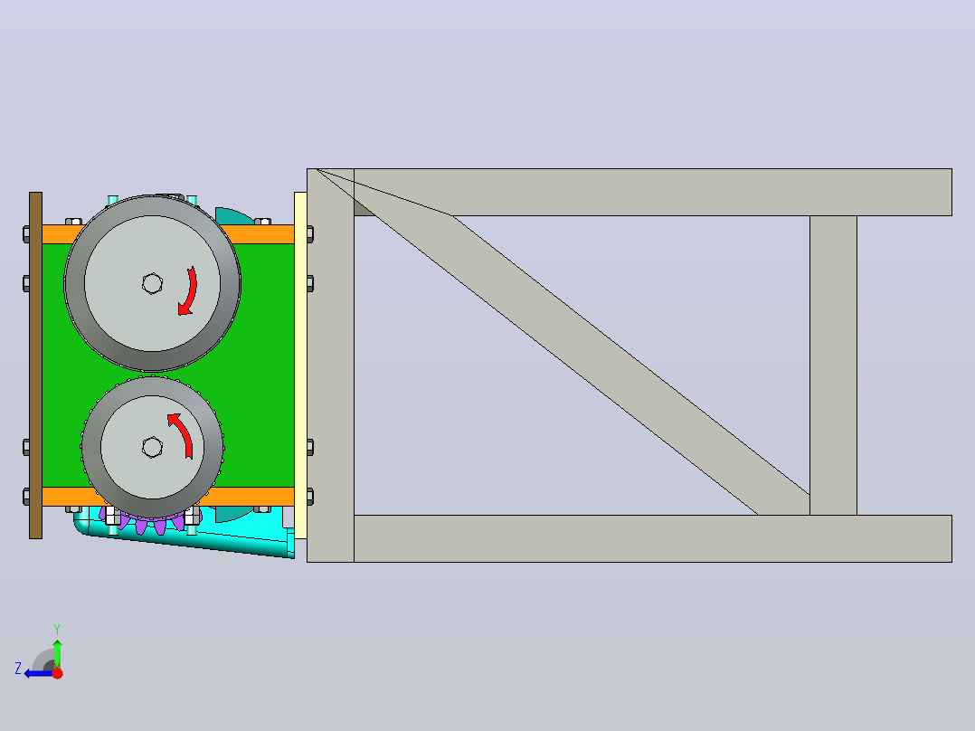 轮胎钢丝分离器steel-wire-separator-for-tyre-模型格式为 stp右视图