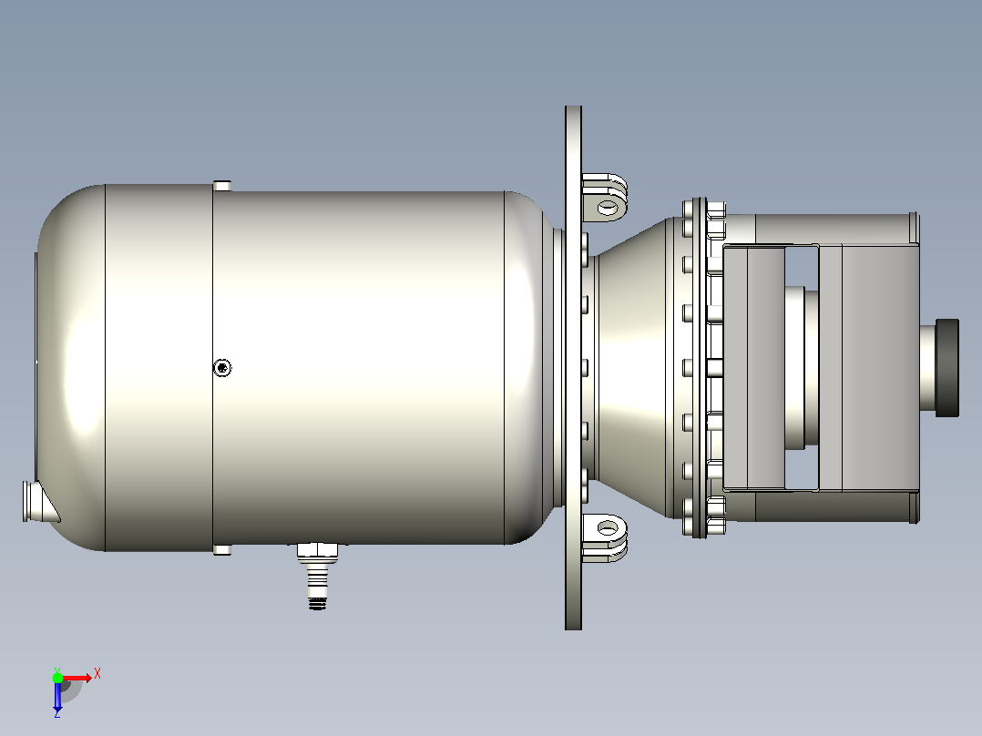 KJ66涡喷发动机模型俯视图