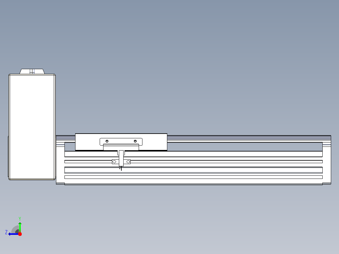 皮带直线轴半封闭可选导轨TPA-HNB-120D-110-L150-RU-C-P40-N3右视图