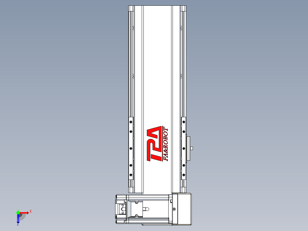 皮带直线轴半封闭可选导轨TPA-HNB-120D-110-L150-RU-C-P40-N3俯视图