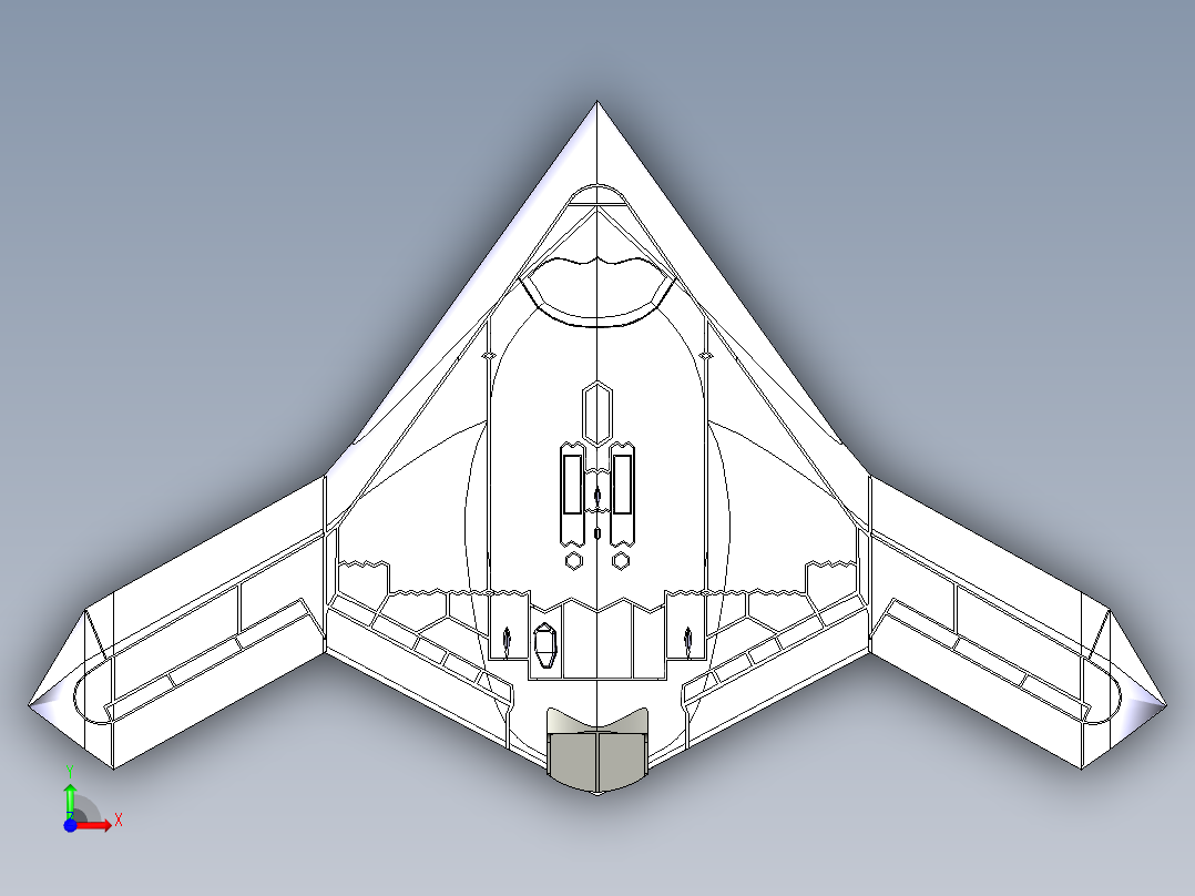 X-47B无人机前视图
